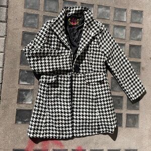 2000s Body Central Black and White Pea Coat - S/M